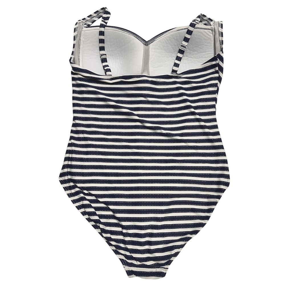 NipTuck One Piece Swimsuit 12 MultiFit Cup Striped Ruched Tummy Control Slimming - Picture 3 of 5